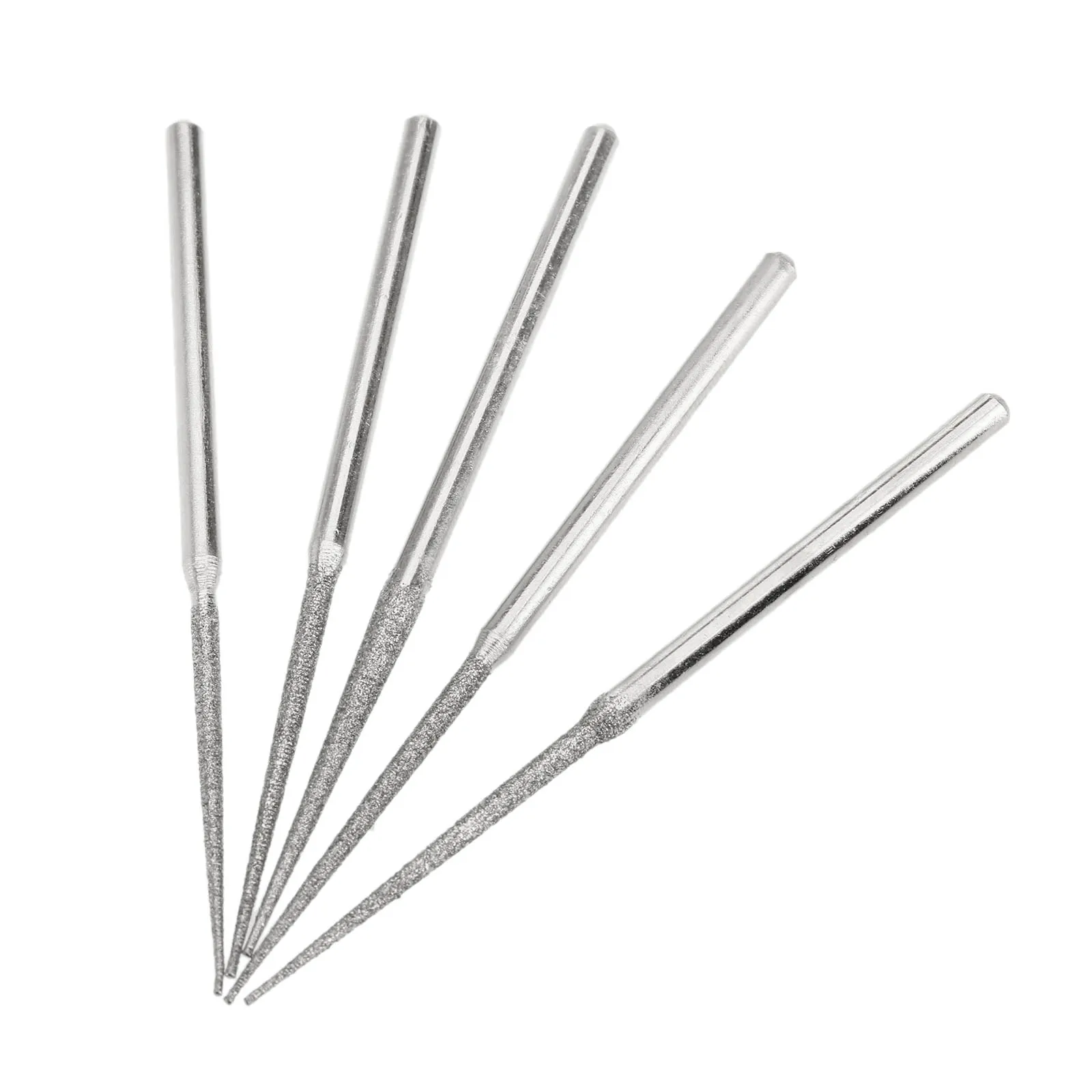 5 sztuk l-fine Tip Dremel akcesoria igły Mini wiertła diamentowe szlifowanie powlekane głowy 3mm Shank Bur Bit narzędzie obrotowe wydłużone zadziory