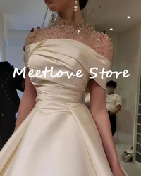 Meetlove Customized Evening dresses Strapless Floor-Length Zipper up Strapless Prom dresses Dress Women Luxury Wedding Dress