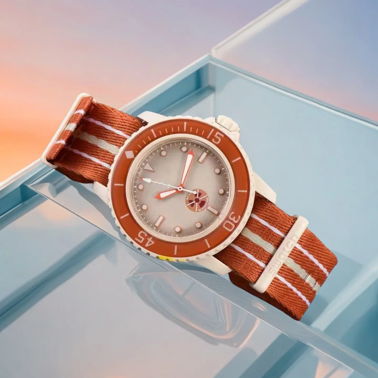 2025 فاخر أضيق الحدود الرجال ساعة يد رياضية موضة ساعة رجالي حزام نايلون ريترو التناظرية ساعات كوارتز تاريخ Reloj Hombre A +