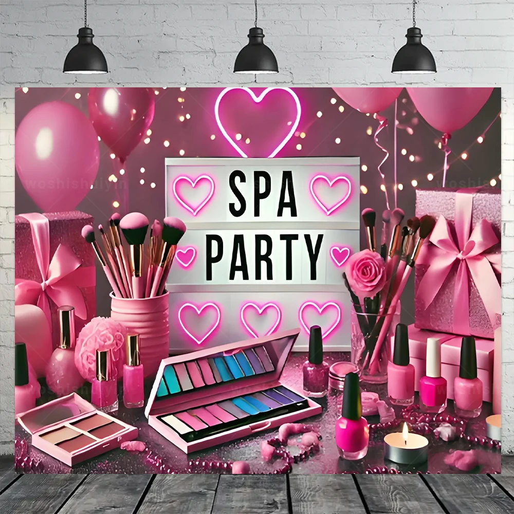 الوردي الجمال ماكياج سبا حفلة عيد ميلاد راية خلفية لوازم الديكور السيدات مثير الكبار الفتيات خلفية استوديو الهدايا الدعائم #2