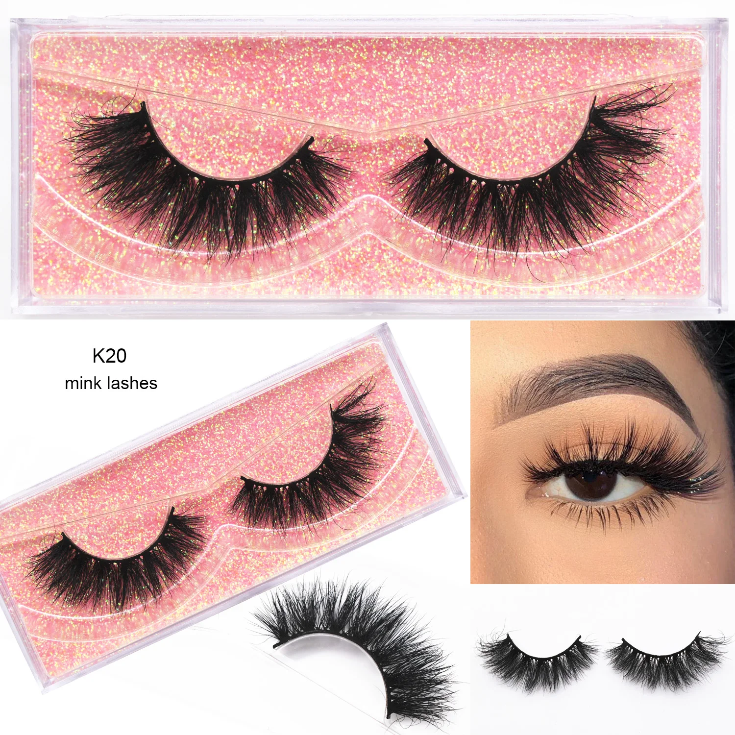 KEKEBAICHA Mink Lashes หนายาว 3D ขนตาปลอม Wispy Soft 5D Mink Eyelashes Full Strip Lashes Faux Cils Extension Maquillaje