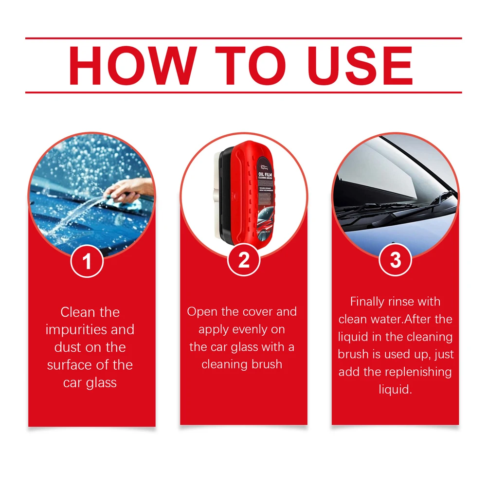 Car Glass Oil Film Remove Compound Windshield Glass Oil Film Cleaner Automotive Glass Sponge Cleaning Brush For Car Cleaning