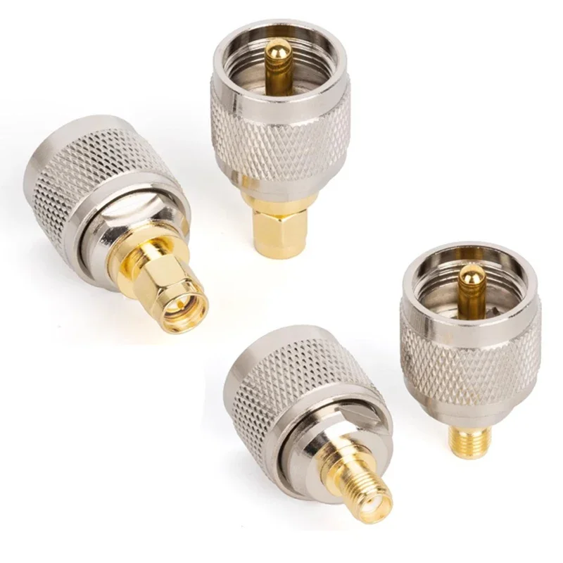 2Pcs SMA Female Male to PL259 SO239 N UHF TNC RF Antenna Connector RF Coax Coaxial Adapter Copper Brass Converter