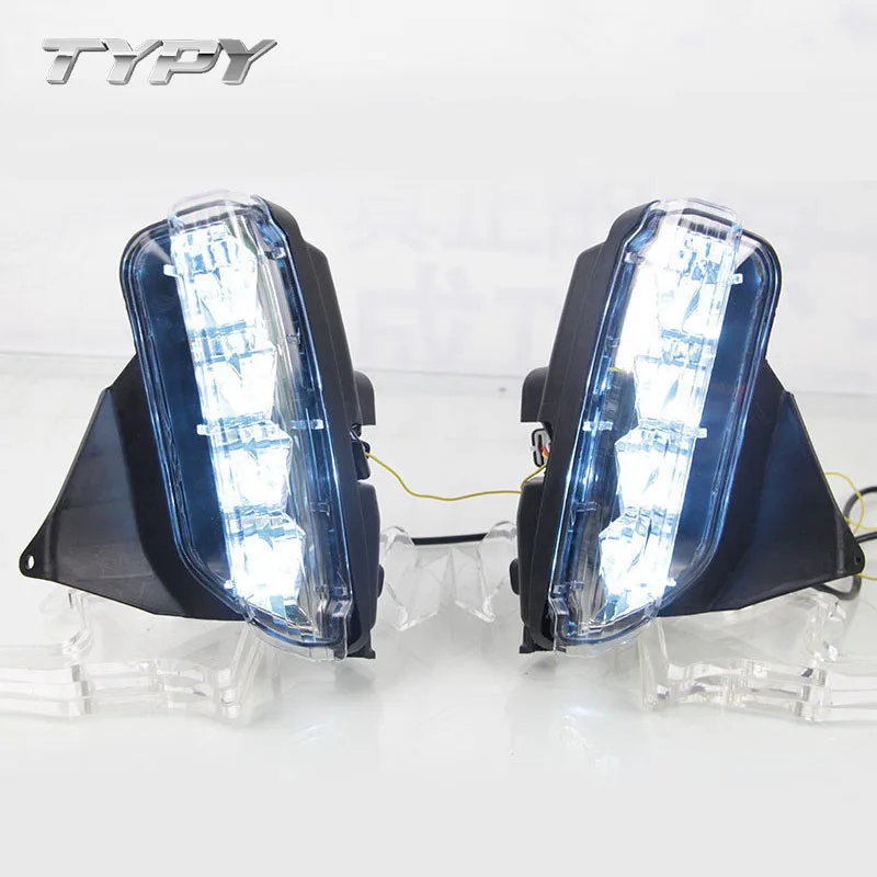 

Car Modified LED DRL Daytime Running Light With Yellow Turning Signal Fog Lights For Toyota Vios 2016 2017