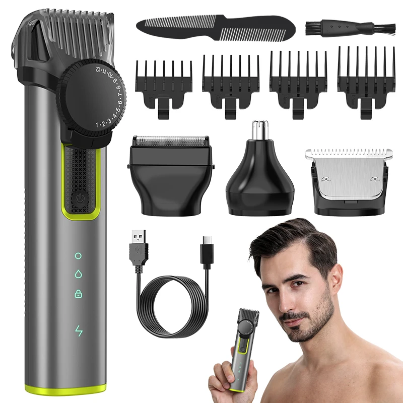 

RESUXI мужской профессиональный триммер для волос 4 в 1, многофункциональная машинка для стрижки волос, электробритва, наборы для ухода за волосами в носу и бровях