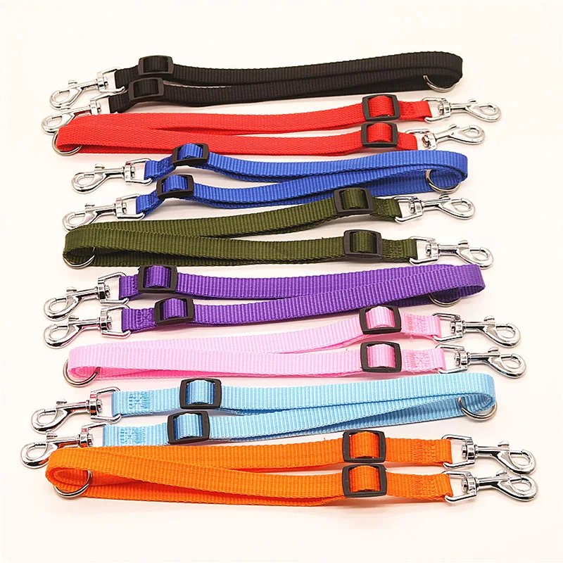 Double Twin Dual Coupler Dog Leash Two in One Strong Nylon V Shape Adjustable Pet Dog Leash Colorful Two Ways 2 Dogs Pet Lead