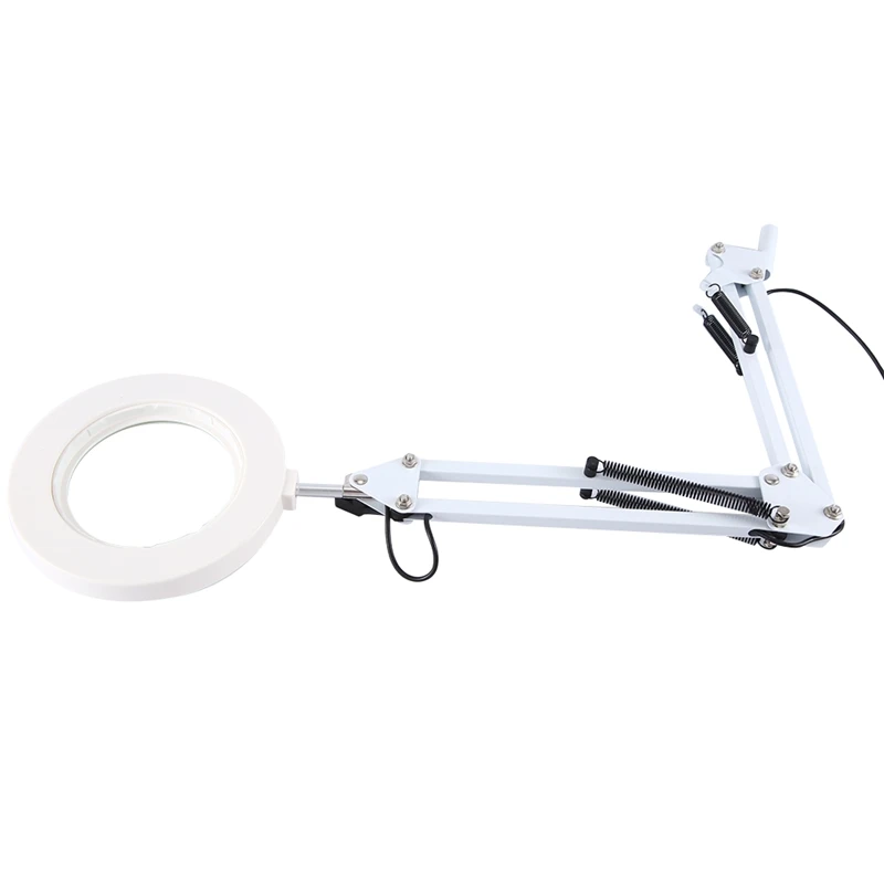 Magnifying Lamp Metal Swing Arm Magnifier Lamp-10 Levels Brightness, 3 Color Modes 10X Magnification