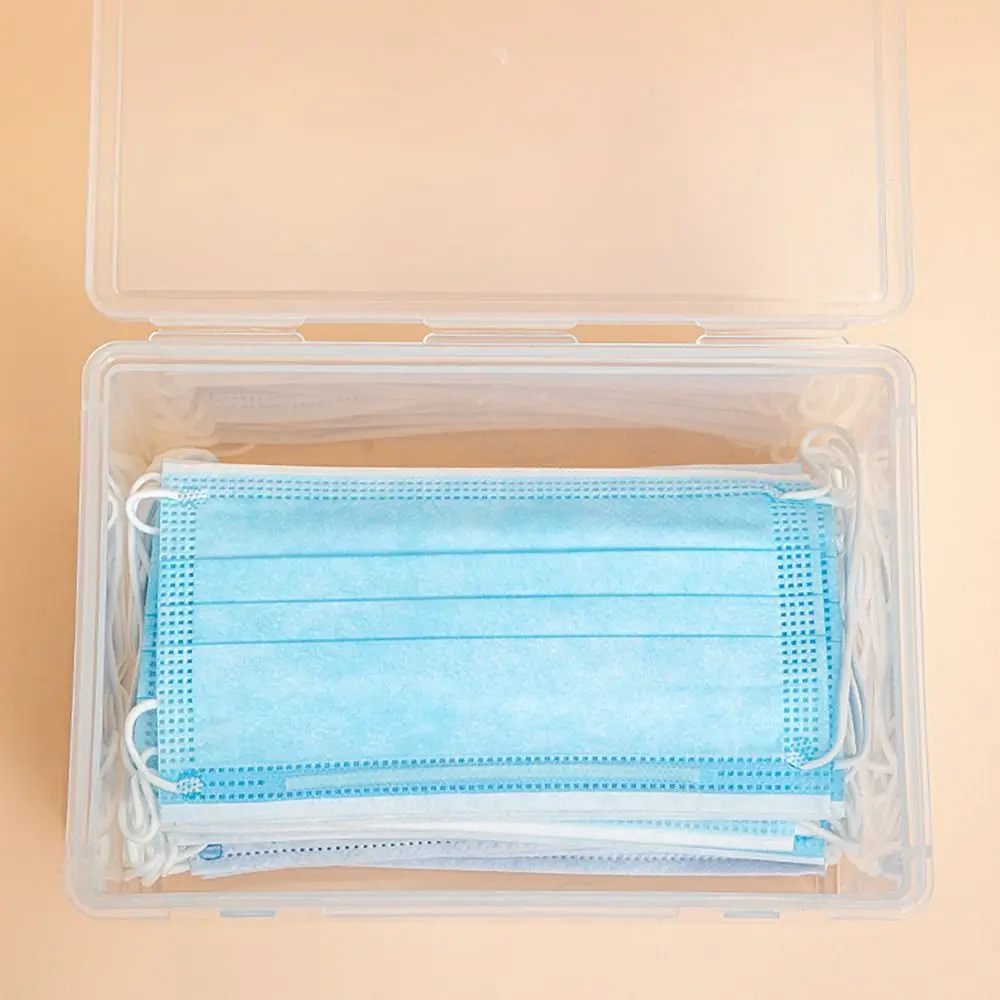 1Pcs Thickened Mask Storage Box Portable Transparent Flip Box Small Large Plastic Drug Storage Pill Jewelery Earrings Cosmetics