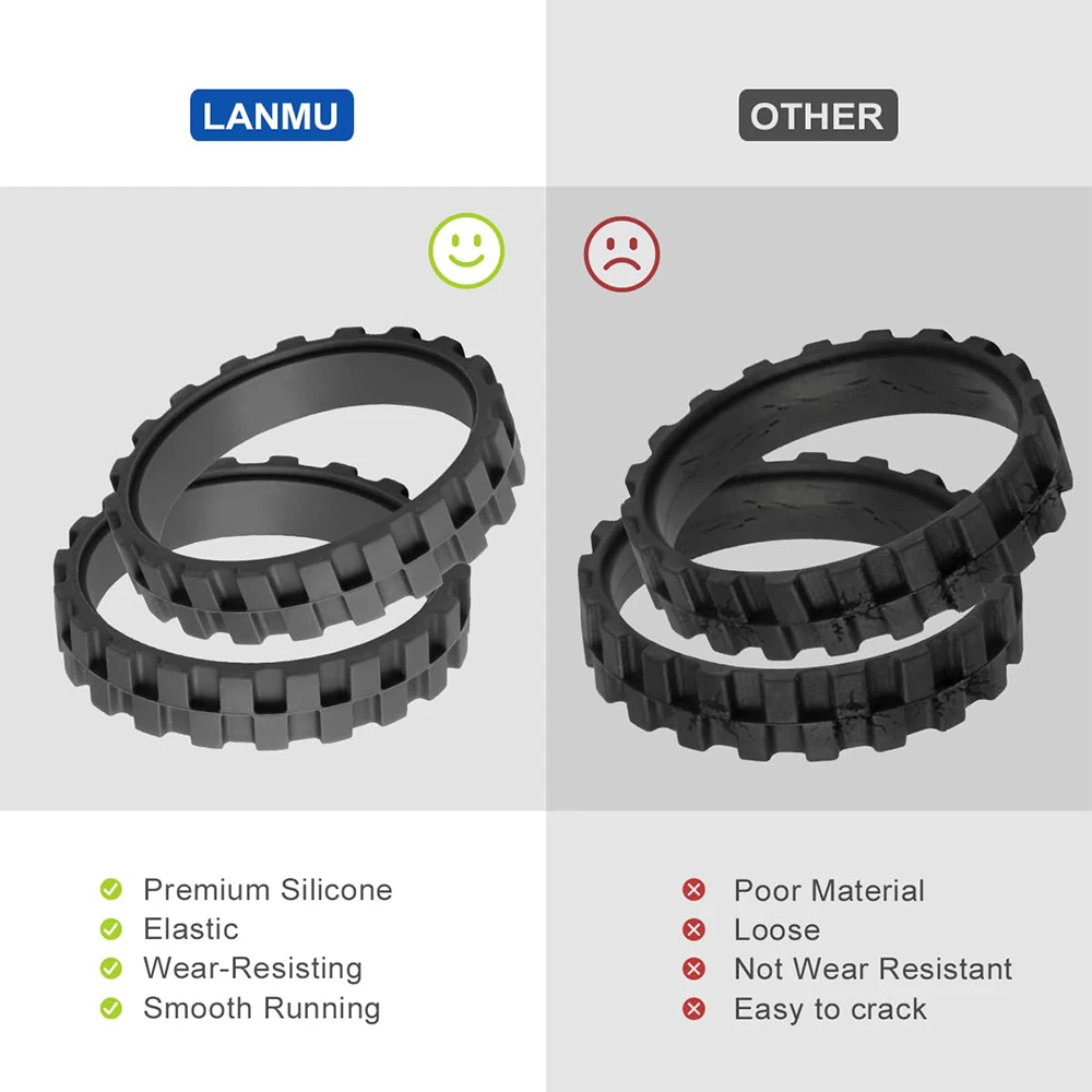 For Roborock S50\\S55\\S5 Parts Wheel Tire Skin Robots Tire Ring Sweeper Anti-Wear Tire Skin Accessories