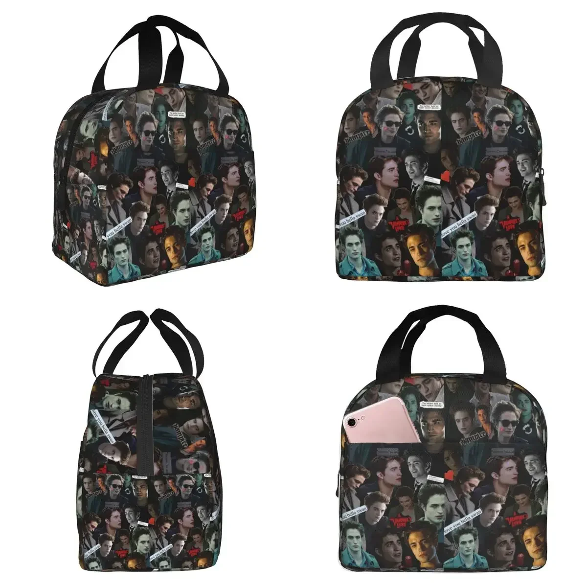 Edward Cullen Twilight Insulated Lunch Bag for Women Office Cooler Thermal Food Box Tote Portable Lunch Boxes Container
