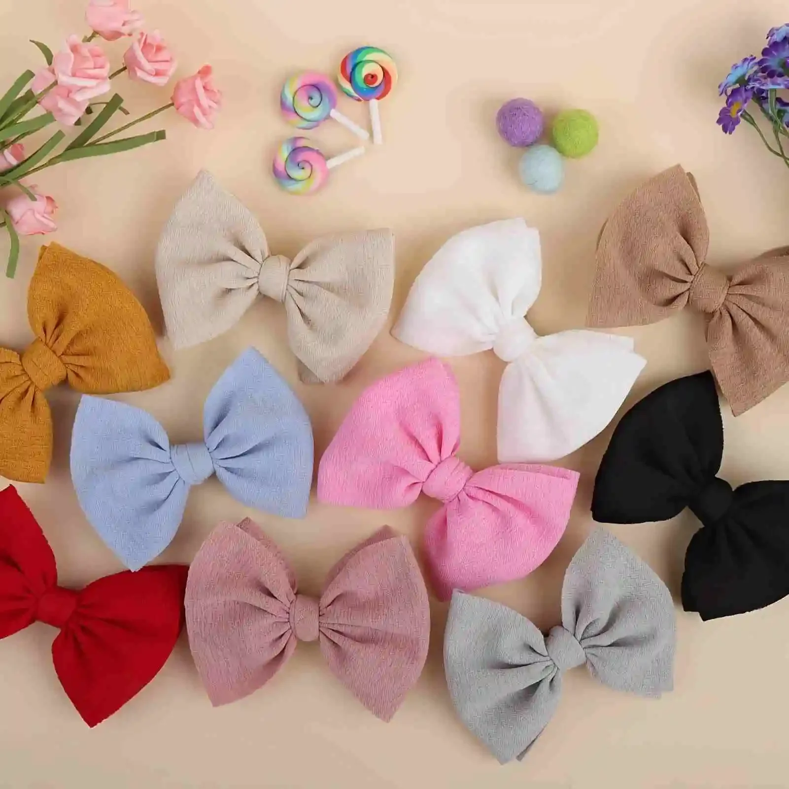 

3pcs/set Soft Bows Elastic Nylon Headband for Girls Bowknot Infant Cute Hair Clip Kids Toddlers Hair Bands Hair Accessories