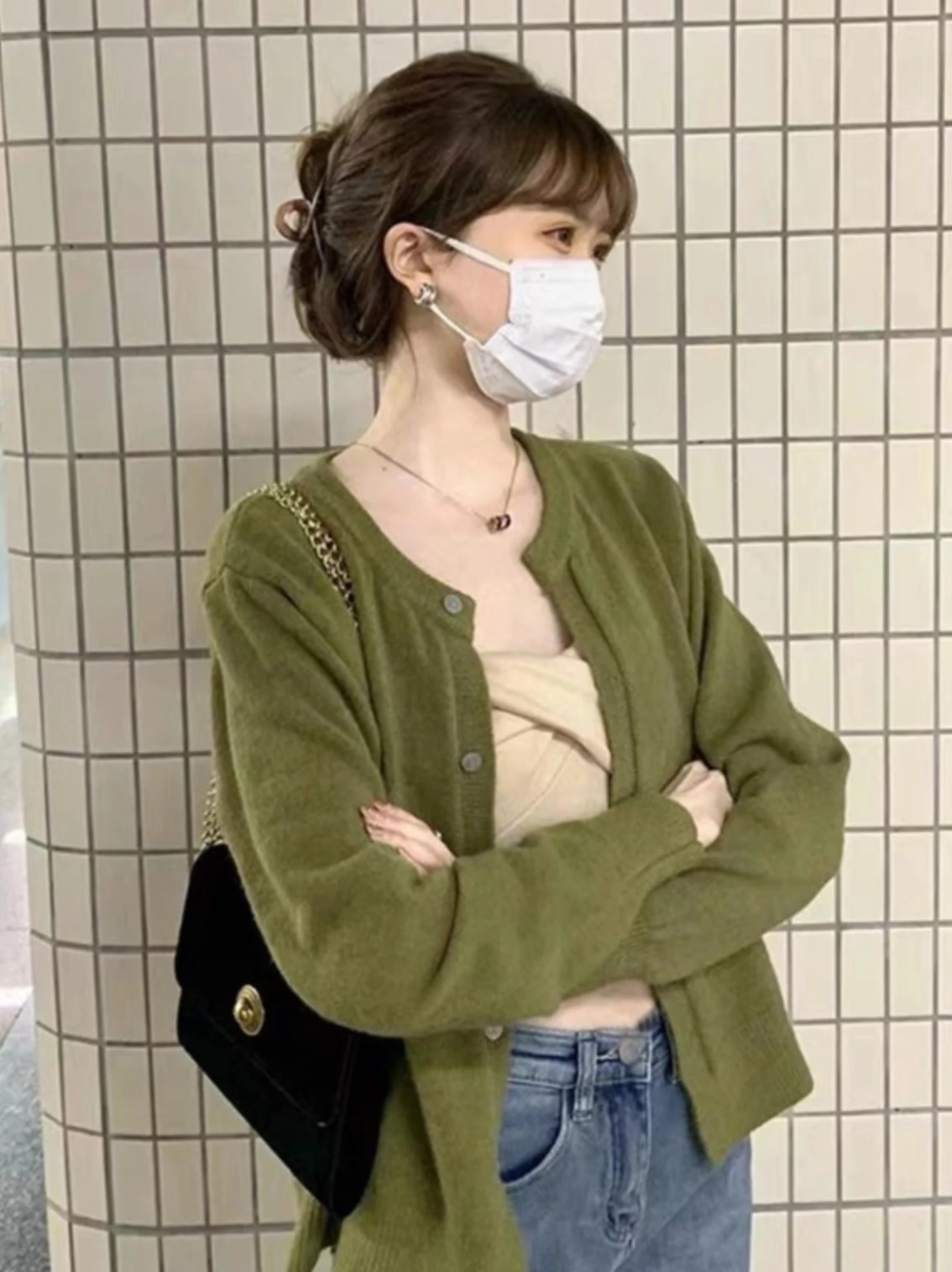 

Весенне-осенний вязаный открытый кардиган, женская модная верхняя одежда, японский свитер в стиле ретро, Jaet ort, прямой крой