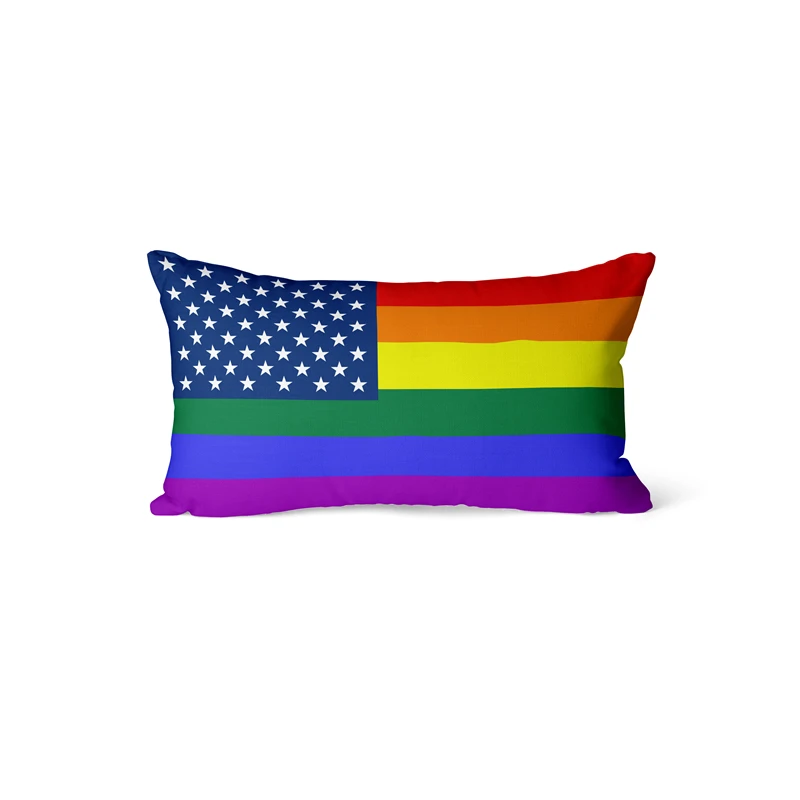 Gaslight Gatekeep GirlbossKiss The United States of America USA LGBT Rectangular Throw Pillow Covers Cushion Cases Pillowcases