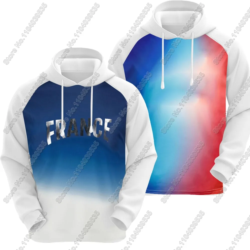 France 2024 Hoodie Men Winter Sweatshirt Blue Red Retro Clothing Hoody Streetwear Casual Pullover Jackets Unisex Coats