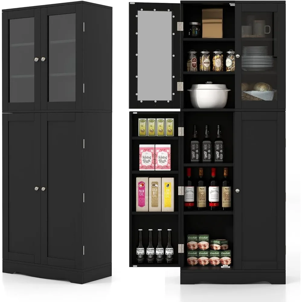 

63.5" Pantry Organizers and Storage, Freestanding Tall Storage Cabinet for Kitchen Bathroom Living Room Office, Wooden Utility