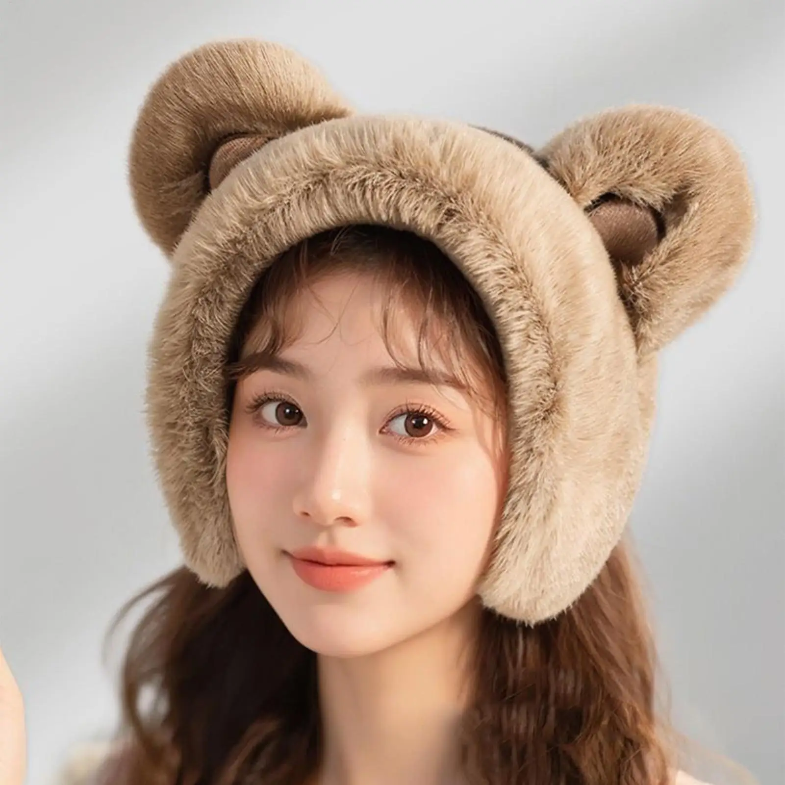 

Грелки для ушей для женщин и детей, плюшевые наушники, наушники с милым медведем, нескользящая защита слуха для занятий спортом, повседневная охота, поездка на работу