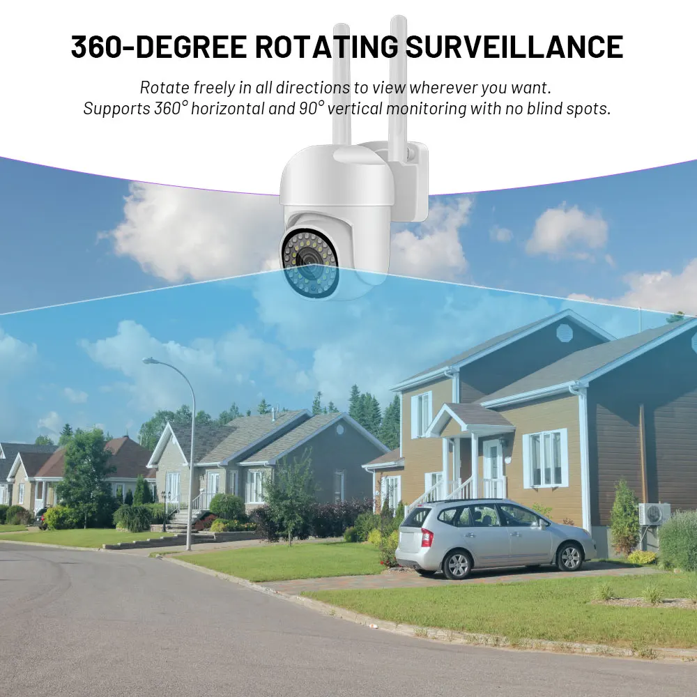 

HD IP-камера 4K с двумя экранами, цветное ночное видение, двойной объектив, обнаружение движения, двустороннее аудио, уличная водонепроницаемая Wi-Fi камера