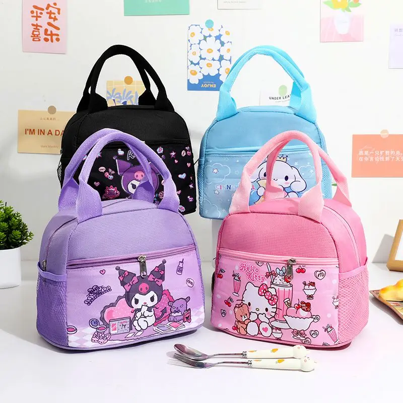 Sanrio Lunch Box Torba izolacyjna Cartoon Śliczna wodoodporna zagęszczona wielofunkcyjna torebka Bento o dużej pojemności hurtowo