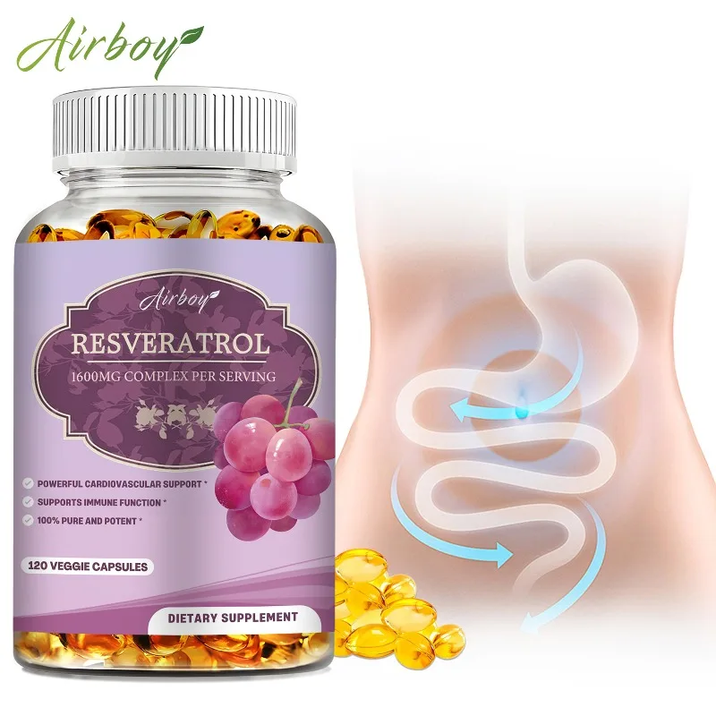 

Resveratrol Supplement - Balances Body Energy, Skin Cell Health, Improves Brain Function and Immune System