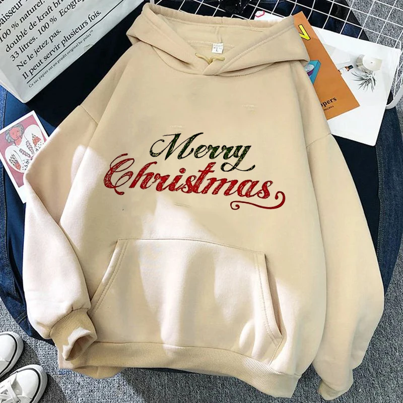 Merry Christmas Sweatshirt Womens Christmas Hoodie Long Sleeve Pullovers Harajuku Y2K Sweatshirts Vintage Women Hoodies Tops