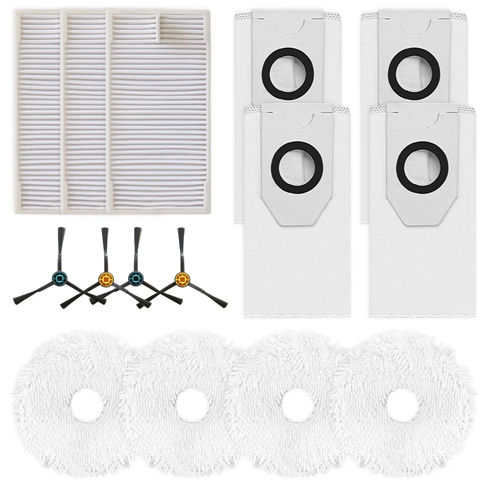 Replacement Kit For Midea For V12 For Eureka J12 For Ultra With Side Brush Filter Mop Cloth And Dust Bag Vacuum Cleaner Accessor
