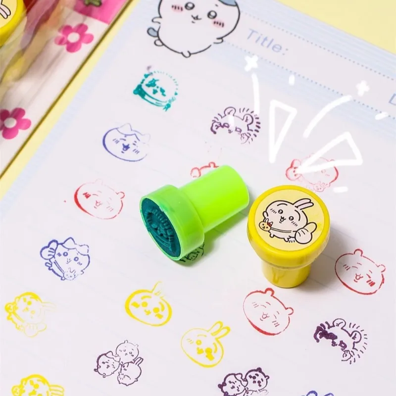 10Pcs Chiikawaed Cute Cartoon Colorful Reward Stamps Practical Encouragement Seal Exclusive for Students As Lovely Prize Gifts - view 6