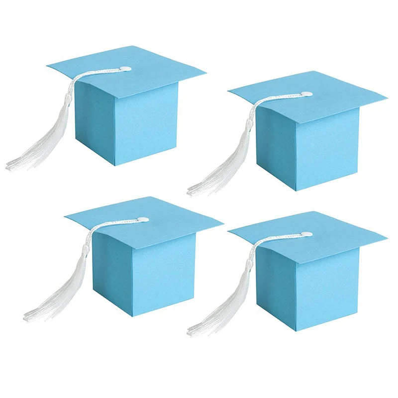 10pcs Paper Graduation Cap Candy Treat Boxes Gift Boxes with Tassel Graduation Party Unique Doctoral Cap Shaped Funny Funny Cute