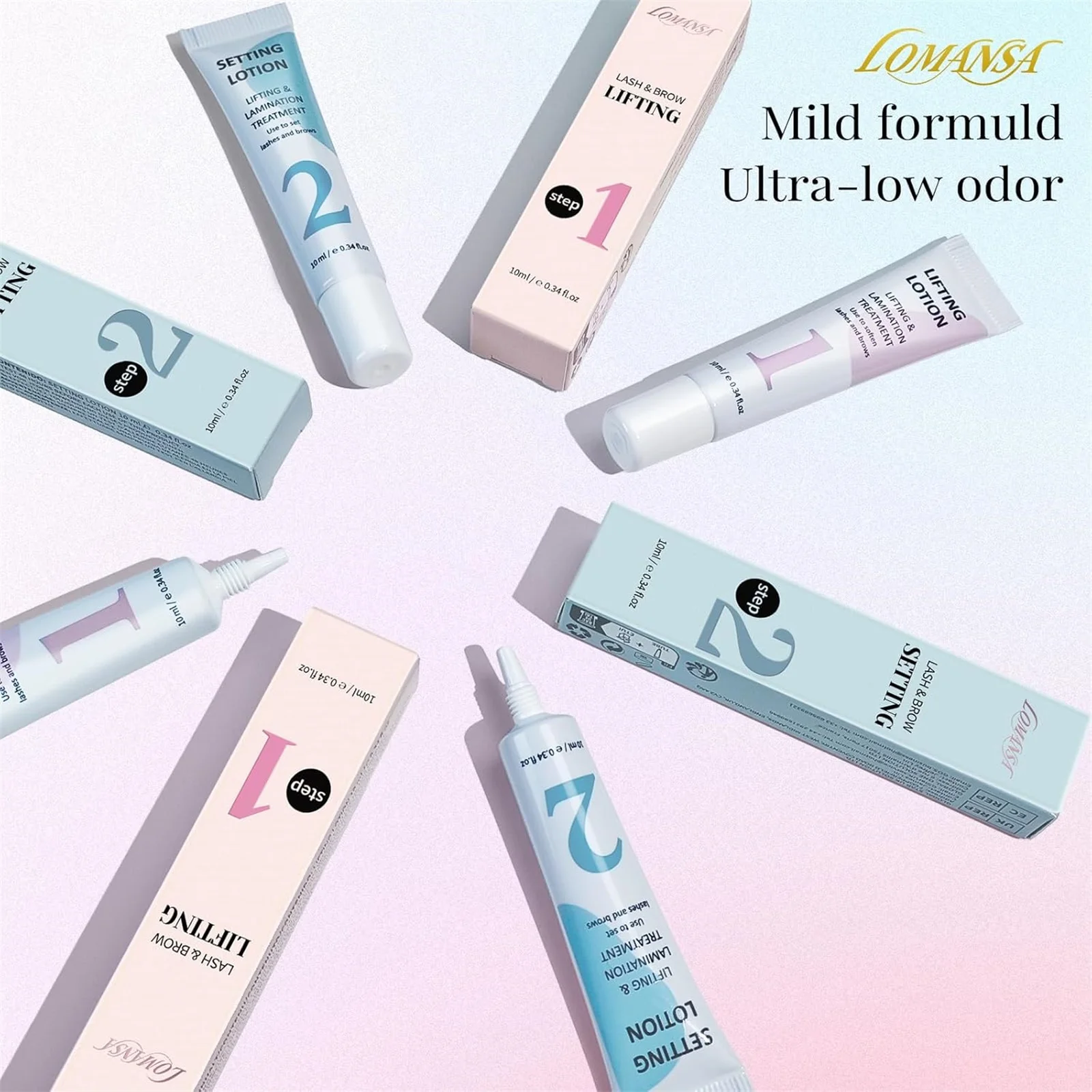 Lomansa Kit de levage de cils Kit de permanente de cils levage de curling naturel avec instructions détaillées ensemble complet de levage de cils outil de maquillage