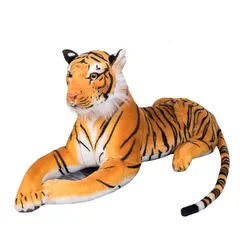 Giant Real Life Tiger Plush Toys Stuffed Soft Wild Animals Simulation White Tiger Jaguar Doll Children Kids Birthday Gifts Decor