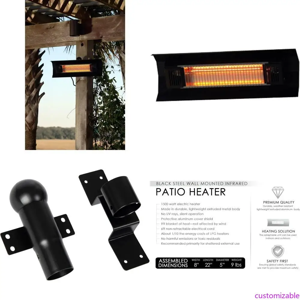 

Модель 60460 Настенный инфракрасный обогреватель для патио — 1500 Вт, устойчивый к атмосферным воздействиям, легкий для использования в помещении и на открытом воздухе, 6 футов, не втягивается