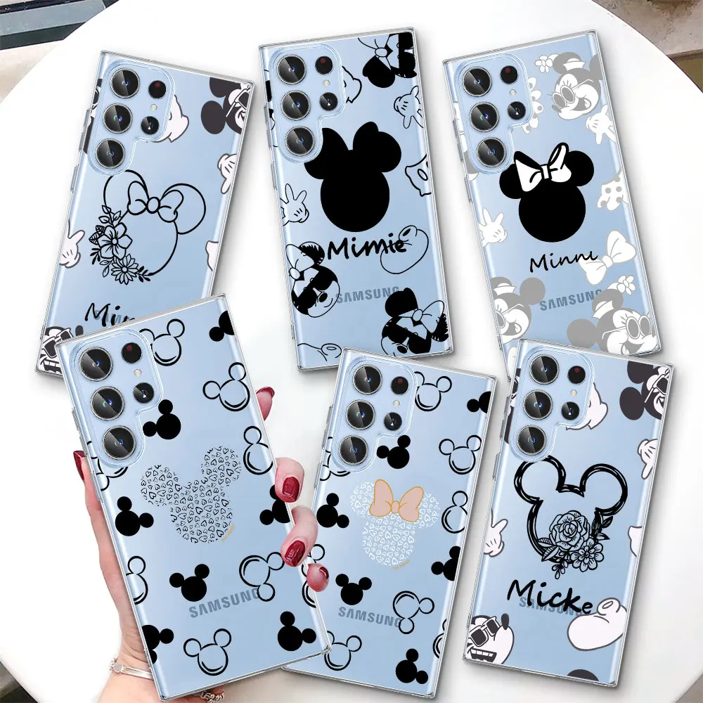 Mikey Minnie Mouse Logo Soft Case for Samsung Galaxy S24 S10 Lite S20 S21 FE S22 S23 Ultra S9 Plus S10e S8 Phone Cover Coque