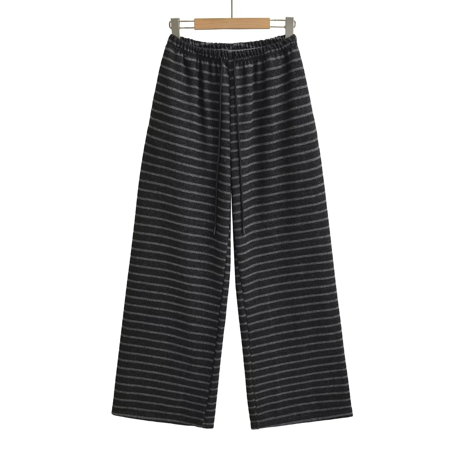 

Женские брюки-палаццо в ретро-стиле с полосками, с высокой талией, трикотажные, прямые, повседневные, стройнящие, длинные