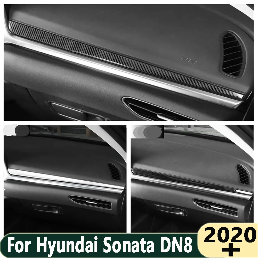 

Car Dashboard Copilot Instrument Central Middle Control Strip Panel Cover Trim Accessories For Hyundai Sonata DN8 2020 - 2023