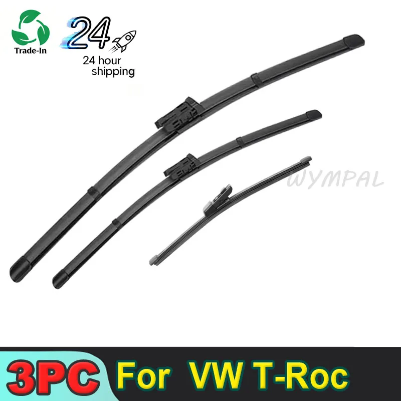 

WYMPAL Wiper LHD Front & Rear Wiper Blades Set For VW T-Roc 2017 - 2021 Windshield Windscreen Window Rain Brushes 26"+20"+13"