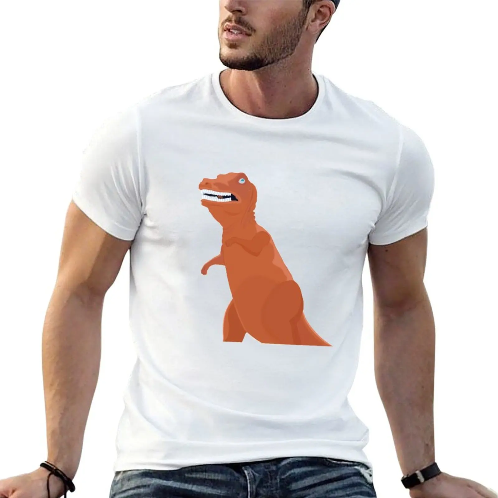 

The Orange Dinosaur of Route One in Massachusetts T-Shirt man t shirts graphic t shirts for man cotton T-Shirt