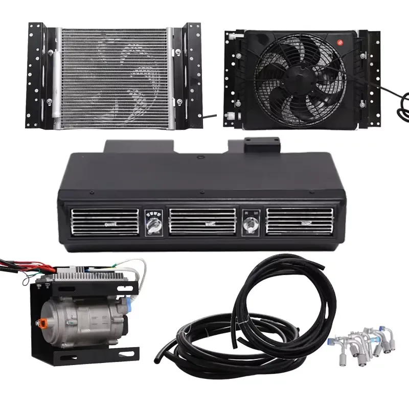 【2026 New Arrival】 12/24 Volt air Compressor Electric air Conditioner Parking Cooler Auto AC Evaporator for RV Car