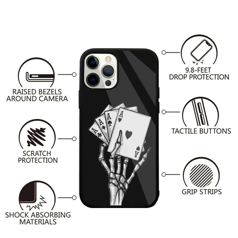 Ace of Spades Poker  Phone Case Strong Magnetic For IPhone 15,14,13,Pro,Max,Plus,11,12,Mini For Magsafe Wireless Charging