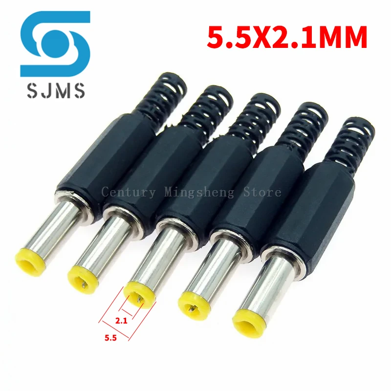 2/5/10pcs DC Power Male plug 5.5*2.1mm 5.5*2.5mm 2.5* 0.7mm 4.0*1.7mm 4.8*1.7mm Welding Line adapter connector plug 5.5 4.8 1.7