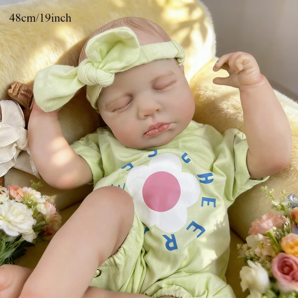 AONPENG Real-Looking 19 Inch 48 CM Full Vinyl Body Reborn Baby Doll Toy, Featuring 3D-Skin, an Ideal Fashion Birthday Present