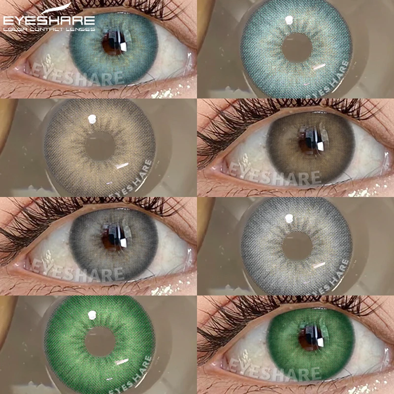 EYESHARE 1 Paar farbige Kontaktlinsen für Augen, natürliche Jahreslinsen, blaue, mehrfarbige Kontaktlinsen, graue Linsen, braune Kontaktlinsen