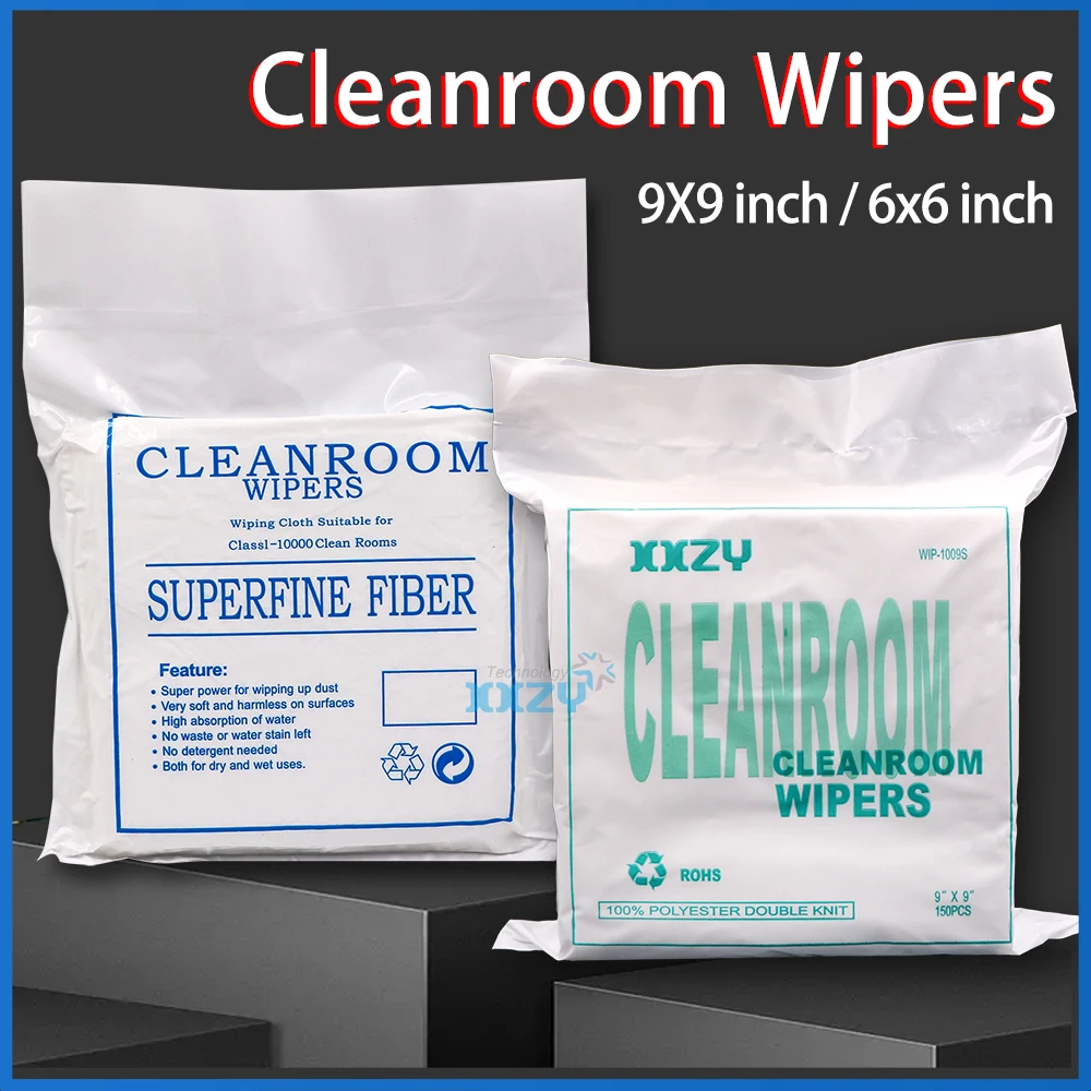 100PCs/Bag Superfine Fiber Cleanroom Wipers 9*9inch Non Dust Cloth for UV Printer Printhead Tissue 6x6inch Cleaning Wiper