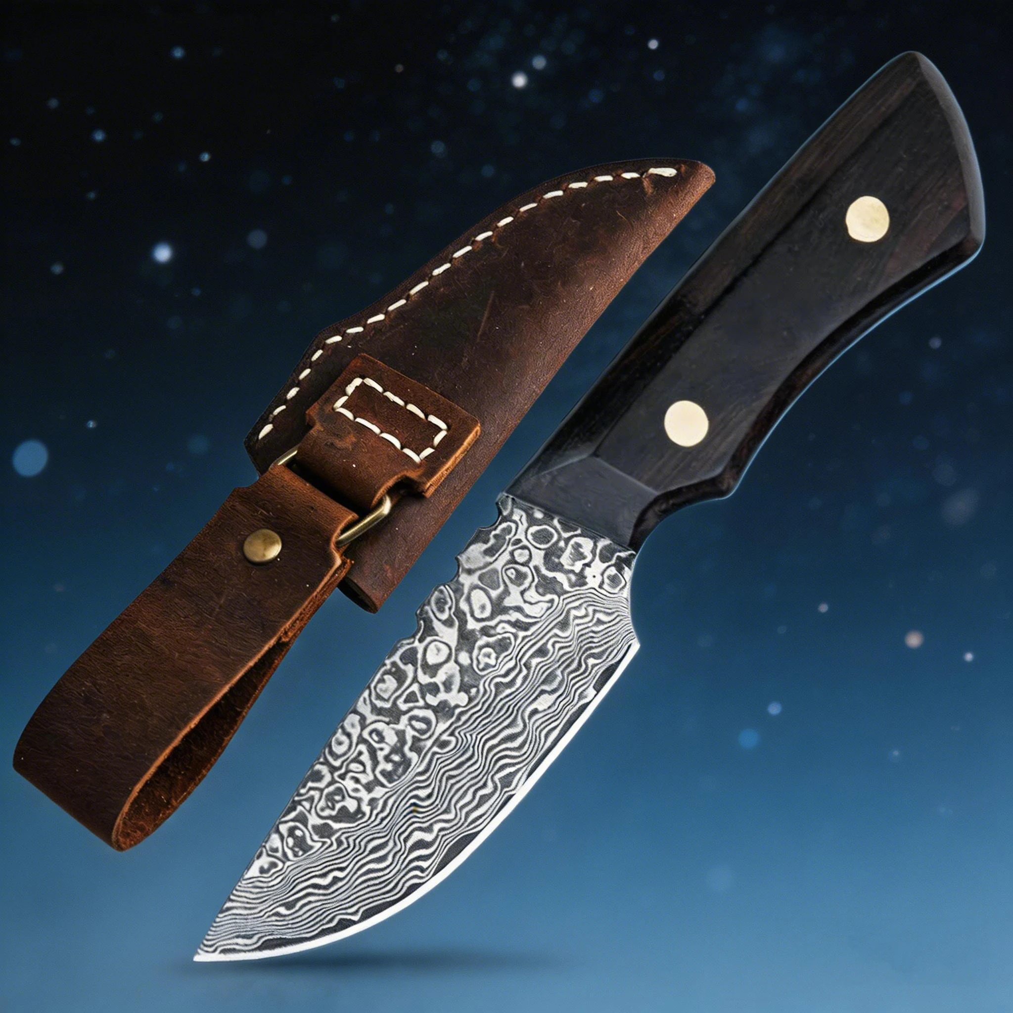 XITUO Fruit Knife Household Paring Knife Outdoor Camping Barbecue Cutting Knife Meat,Deboning Knife with Cowhide Scabbard Sheath