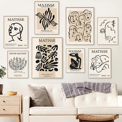 Bohe Matisse Black Line Body Poster Leaf Abstract Canvas Painting Wall Art Print Picture Living Room Interior Home Decoration