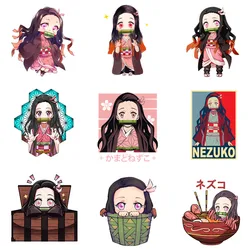 Anime Demon Slayer Kamado Nezuko Naszywki na ubrania Naklejki termotransferowe DIY T shirt Iron on na kurtki Tote Bag Appliqued