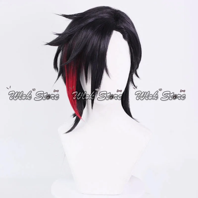 Game LOL Arcane S2 Vi Cosplay Wig Black Red Gradient Hair Woman Halloween Party Carnival Roleplay Accessories Synthetic Wigs
