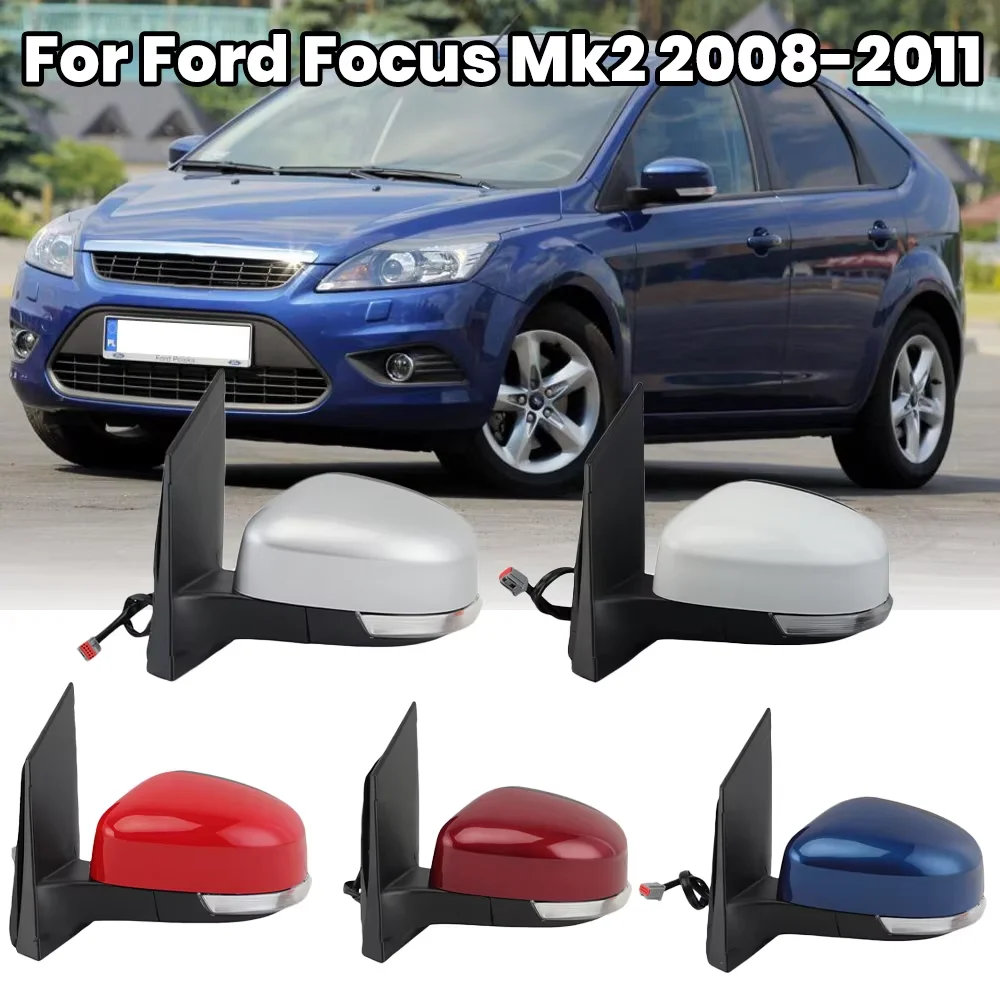 

6-контактное зеркало заднего вида в сборе для Ford Focus Mk2 2008-2011, европейская версия, указатель поворота с подогревом, боковое зеркало, автомобильные аксессуары