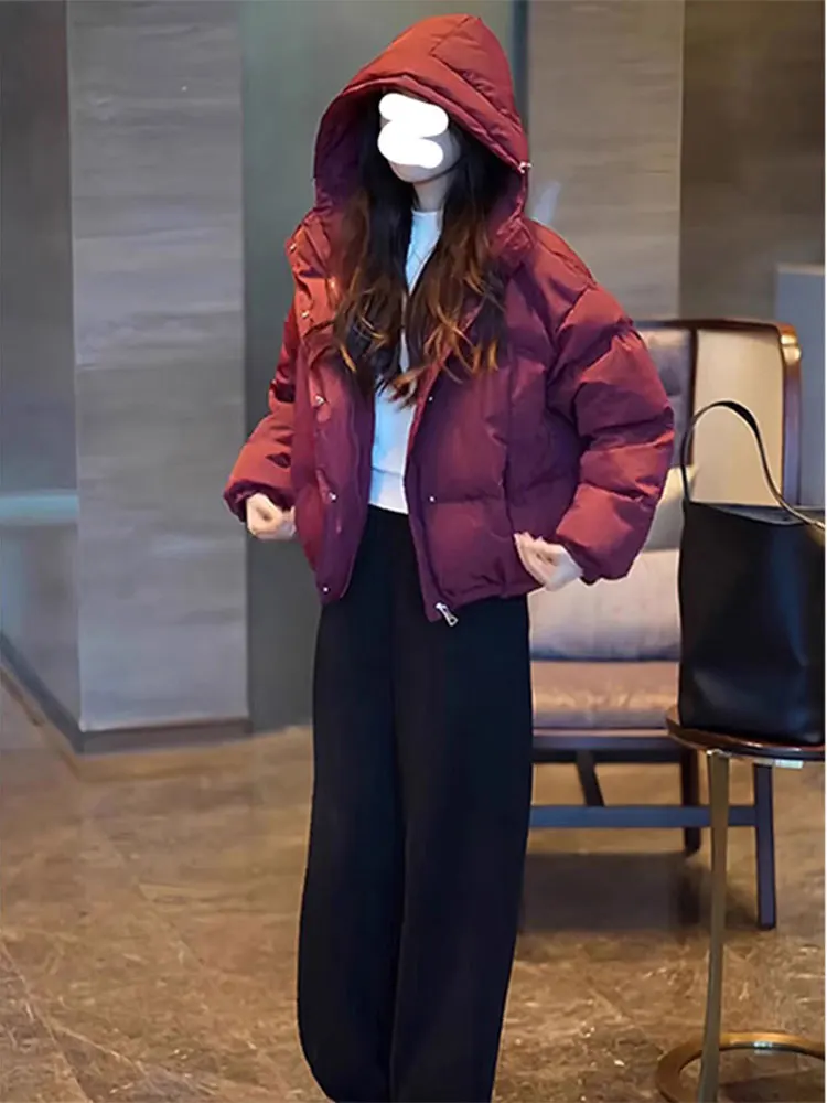 

Women's Puffer Cotton Jaet Thi Warm Loose Bread Sle ort Cotton Coat Korean Version Commute Sle Online And Offline S...