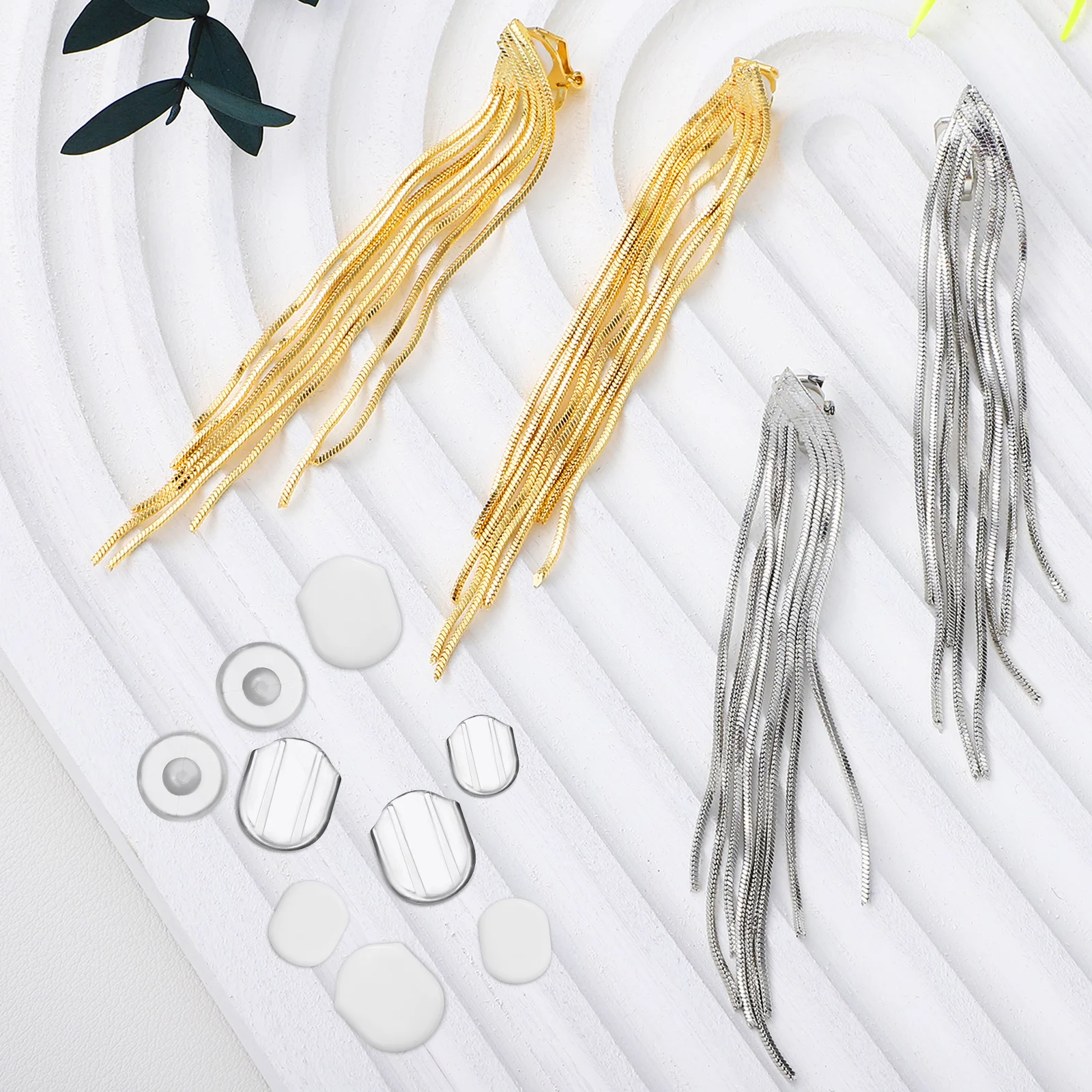 

60Pcs Ear Clip Accessories Silicone Earring Support Pads Comfortable Nonskid Cushion Pads Clip on Earring Backs