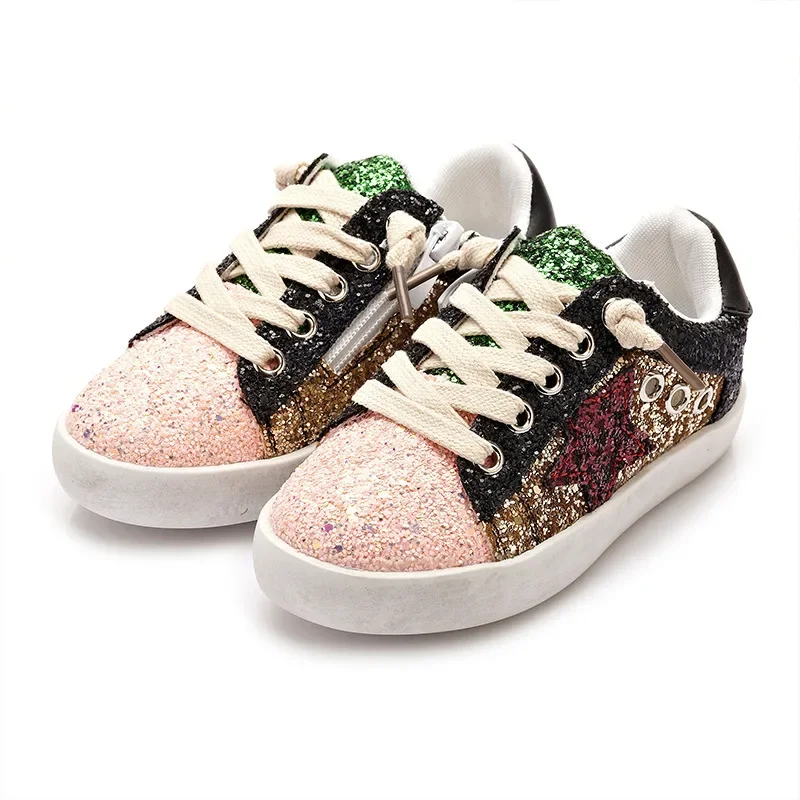 кроссовки детские Girls Children Shoes Casual Boys Board Shoes Colorful Sequin Shoes Kids Star Pattern Shoes أحذية غير رسمية