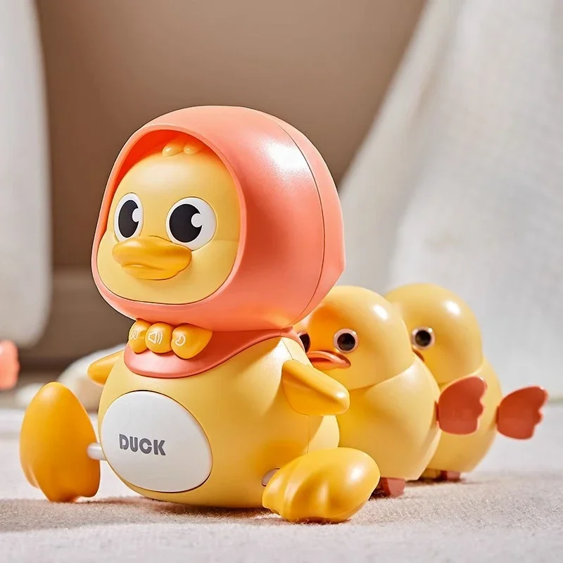 Baby Crawling Toys Musical Duck Walking Toys Early Learning Interactive Crawling Toy Night Light Toy for Boy Girl Birthday Gift